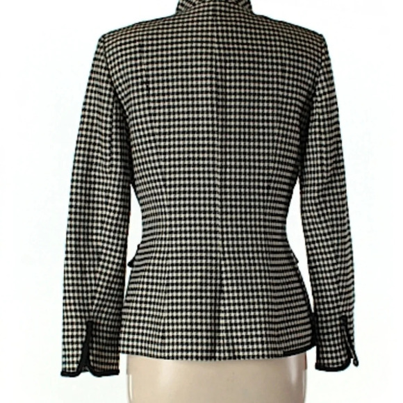 Wool Houndstooth Pattern Blazer Sport Coat Preppy Academia M Closet Staple - Picture 3 of 14